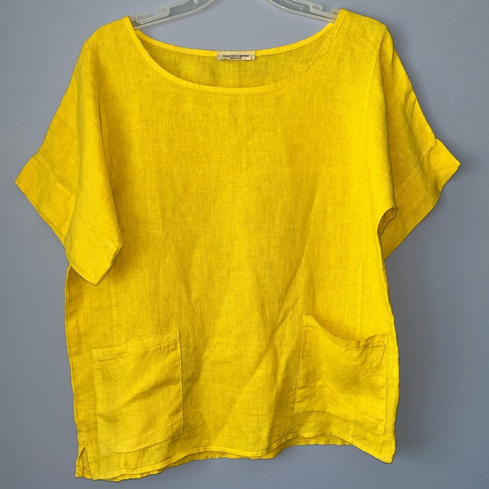 Francesca Bettini Italian Linen Bozy Top Large